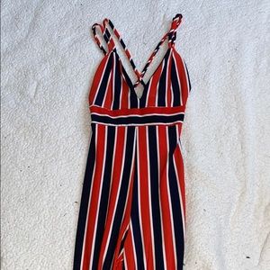 Stripped orangle blue jumpsuit